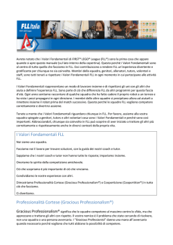 I Valori Fondamentali FLL Professionalit&agrave; Cortese