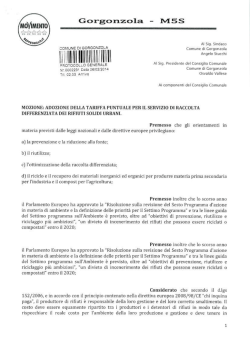 Mozione adozione tariffa servizio raccolta diff rifiuti