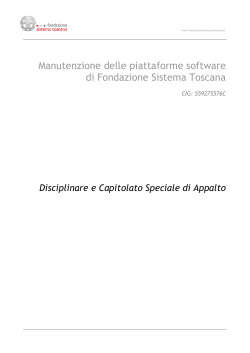 Capitolato Disciplinare - Fondazione Sistema Toscana