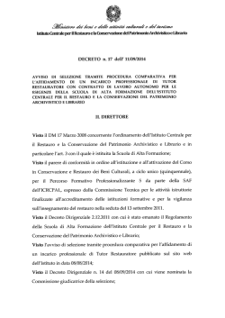 Decreto n.17 - Istituto centrale per il restauro e la conservazione del