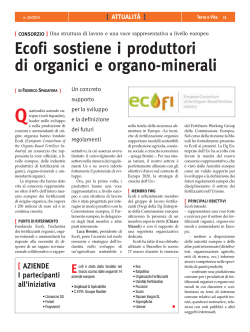 Ecofi sostiene i produttori di organici e organominerali