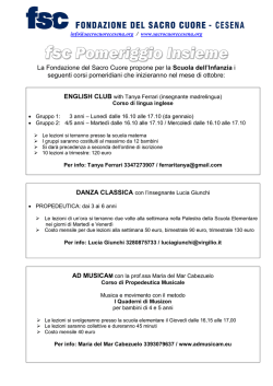 fsc Pomeriggio Insieme - Fondazione del Sacro Cuore