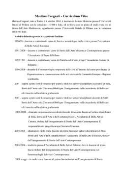 Martina Corgnati - Curriculum Vitae