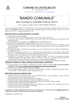 BANDO FSA 2014 - Comune di Castelbaldo