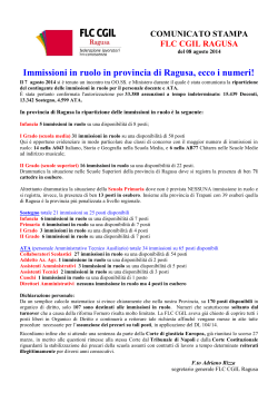 Comunicato stampa FLC CGIL di Ragusa del 08 agosto 2014