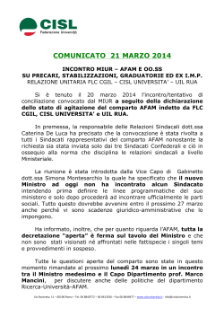 COMUNICATO UNITARIO AFAM 21 MARZO 2014