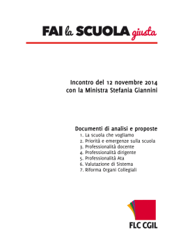 Dossier FLC CGIL presentato al Ministro Stefania Giannini incontro