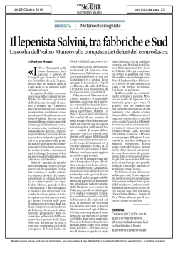 Il lepenista Salvini, tra fabbriche e Sud