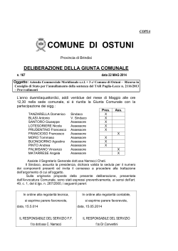 LA GIUNTA COMUNALE - Comune di Ostuni