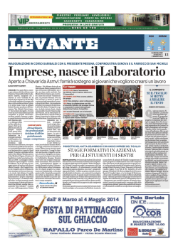 Il Secolo XIX Levante 9.3.14