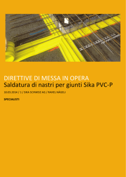 DIRETTIVE DI MESSA IN OPERA Saldatura di