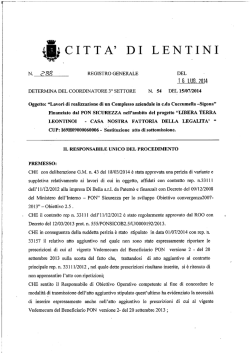 lavori di realizzazione di un complesso aziendale in c.da
