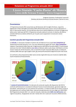 Relazione sul Programma annuale 2014