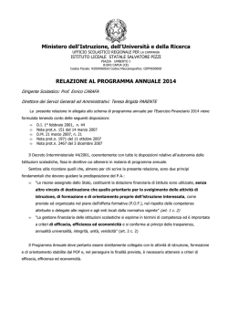 Relazione al programma annuale 2014