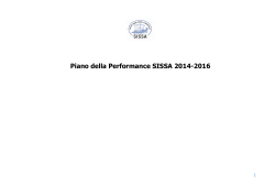 Piano della Performance SISSA 2014-2016