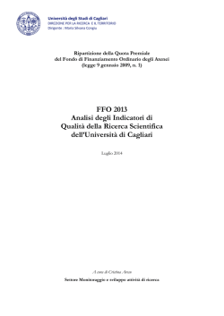 Ffo 2013 - Universit&agrave; degli studi di Cagliari.