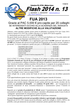 Ugl-INTESA Flash 2014 n 13 – FUA 2013 – PAC e Valutazione