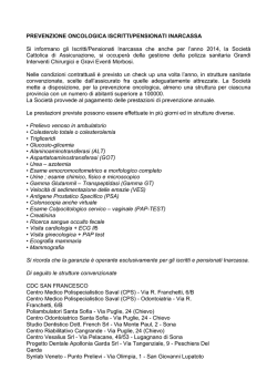 Prevenzione oncologica Inarcassa