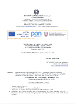 Graduatorie def. Tutor PON F-1-FSE-2013-254 DECR. 219