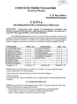 Delibera di Consiglio n° 36 del 29/09/2014