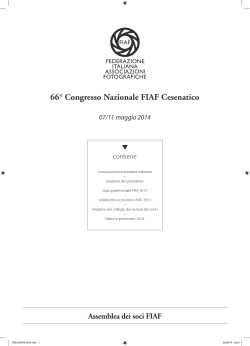 66° Congresso Nazionale FIAF Cesenatico 07/11 maggio 2014