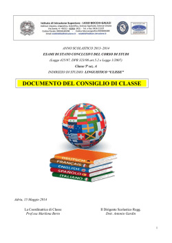 Documento 15 Maggio 2014 classe 5A Liceo Linguistico (pdf)