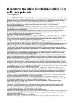 Il rapporto fra salute psicologica e salute fisica nelle cure