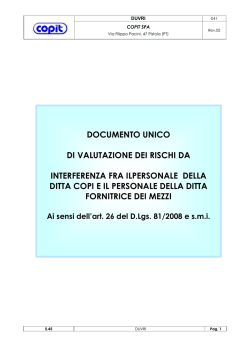 DOCUMENTO UNICO DI VALUTAZIONE DEI RISCHI DA