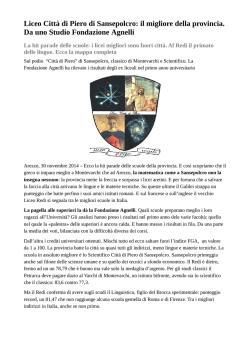 il migliore della provincia. Da uno Studio Fondazione Agnelli