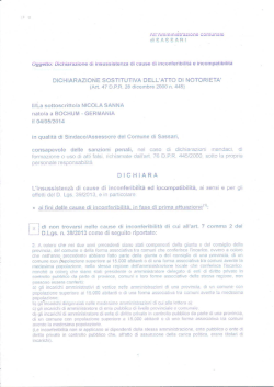 Dichiarazione di insussistenza di cause incompatibilità