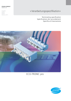 ECO-TRONIC pro &raquo;Verarbeitungsspezifikation&laquo;
