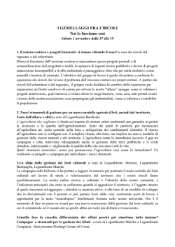 I GEMELLAGGI FRA CIRCOLI Noi lo facciamo cos&igrave;