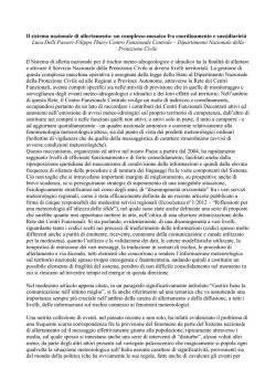 Il sistema nazionale di allertamento: un complesso mosaico fra