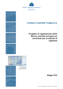 Progetto di regolamento della BCE sui contributi per le attività di