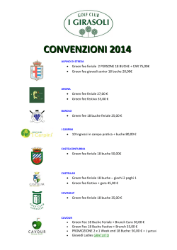CONVENZIONI 2014 - Golf Club I Girasoli