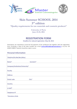 Skin Summer SCHOOL 2014 3rd edition