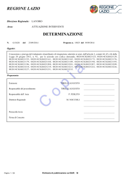 REGIONE LAZIO DETERMINAZIONE - Portalavoro