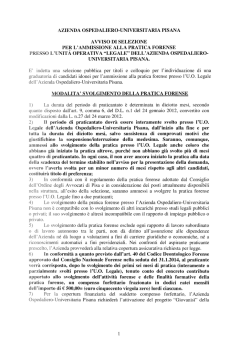 Scadenza bando 16/04/2014 - Azienda Ospedaliera Pisana