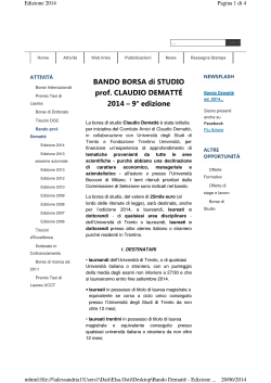 BANDO BORSA di STUDIO prof. CLAUDIO DEMATTÉ 2014 – 9