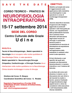 15-17 settembre 2014 U d i n e - congress studio venezia international