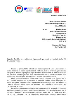 nota unitaria - UGL Calabria Polizia Penitenziaria