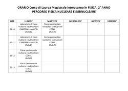 Primo semestre - Dipartimento di Fisica