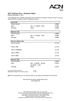 Italy ACN Telefona Plus &ndash; Domestic Rates