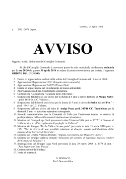 avviso - Comune di Vallarsa