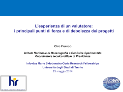 Presentazione dott. Ciro Franco - Università degli Studi di Trento
