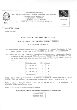 Graduatoria Provvisoria ESPERTI ESTERNI - C1-C2