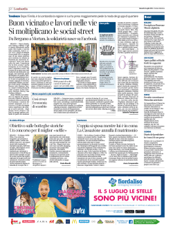 Corriere Milano 04.07.2014 Buon vicinato e