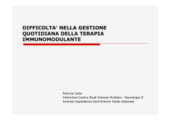 Difficolt&agrave; nella gestione quotidiana della terapia