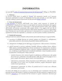 Informativa Privacy Clienti