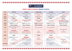 Weekly sample schedule